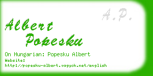 albert popesku business card